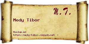 Medy Tibor névjegykártya